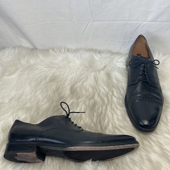 Lace Up Cole Haan Black Leather Cap Toe Oxfords Sz 13 - Picture 1 of 6